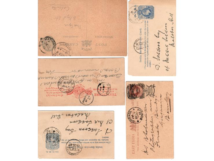 1897 // 1929, Group of 10 postal cards from India and India States, some with scarce up-ratings, etc. See photo.