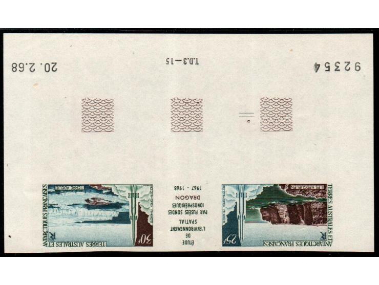 FRENCH SOUTHERN &amp; ANTARCTIC TERR&nbsp;MiNr: 42-43&nbsp;MNH were pressed together with Zierfeld imperf.,