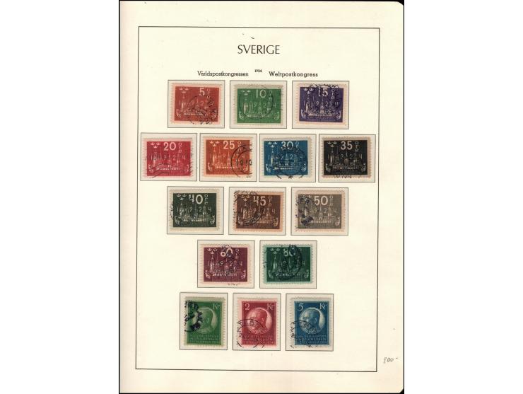 Sweden. 1924. Lot of two sets:

UPU 1st Set Complete, VF Used, MiNr: 144-158. Catalog Value €800.
Weltpostverein 1st Set Comp