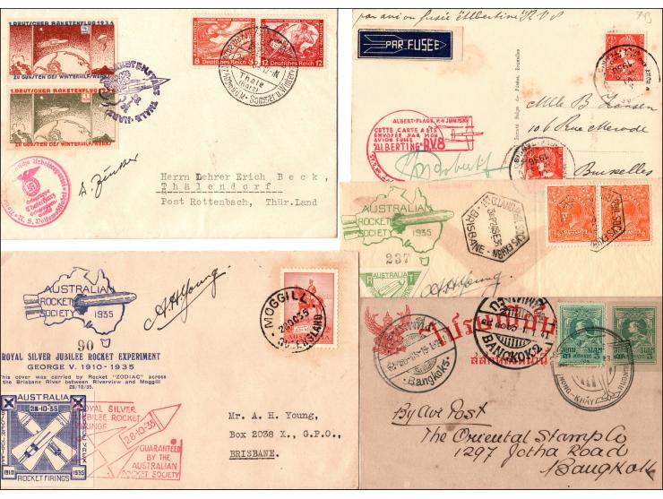 Lot of 244+ airmail stamps on First Day Covers (FDCs) 1924-1945. Many are first flight covers of early airmail routes and Fir