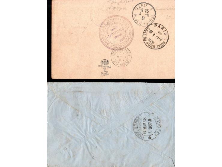 Belgium 1931 // 1937, group of 7 covers and a postcard posted to England and India incl. : 1933 cover with "Utilisez la Poste