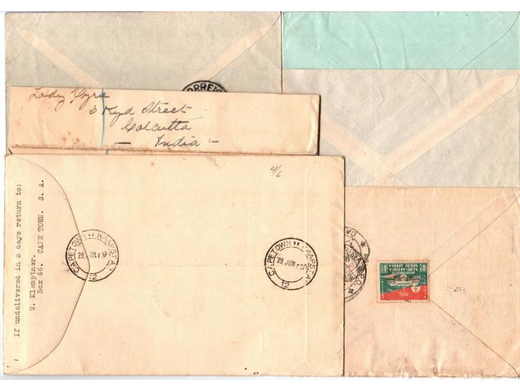 British Commonwealth 1937 group of 10 airmail covers from and to South Africa incl.  Coronation George VI &amp; Queen Elizabe