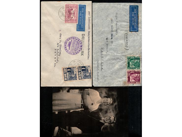 Netherlands Indies 1932 // 1937  group of 6 Airmail cover to and from Netherlands, India and Manila. Nicely franked with earl