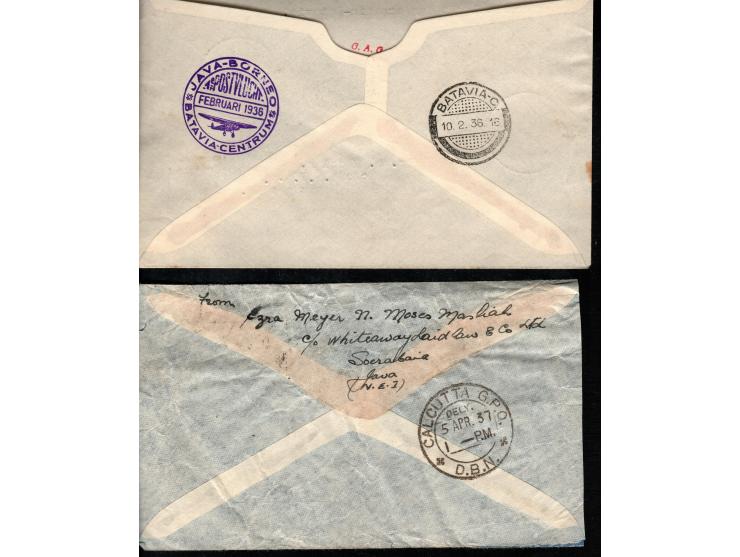 Netherlands Indies 1932 // 1937  group of 6 Airmail cover to and from Netherlands, India and Manila. Nicely franked with earl