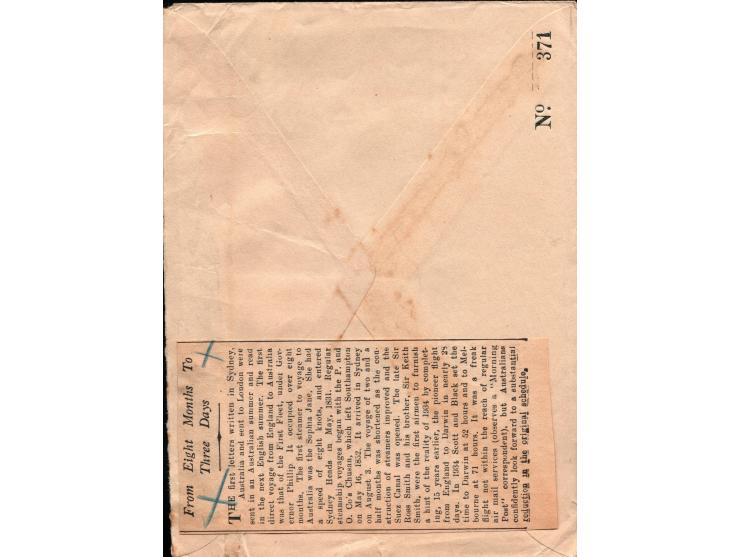 Australia 1929 // 1937 , lot of 3 airmail covers properly franked; multi franking, transit and arrival postmarks : 1) 1929 Re