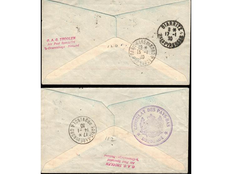 Netherlands 1930, 5th International Congress on Air Navigation held in the Ridderzaal at The Hague Group of 3 airmail covers 