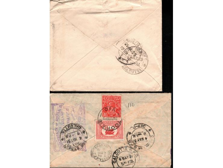 Australia 1929 // 1931, Two early flight covers to Sir David Ezra in Calcutta India.

1929 (Jul 11) Sydney to  Calcutta Airma