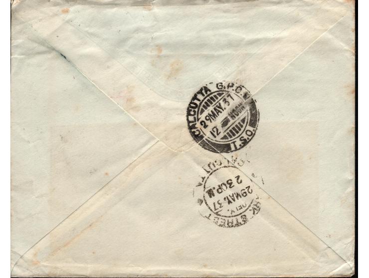 1937 London England 1000th Flight Airmail cover By Imperial Airways. A group of 6 envelopes Air Mail-R sent from London, Engl