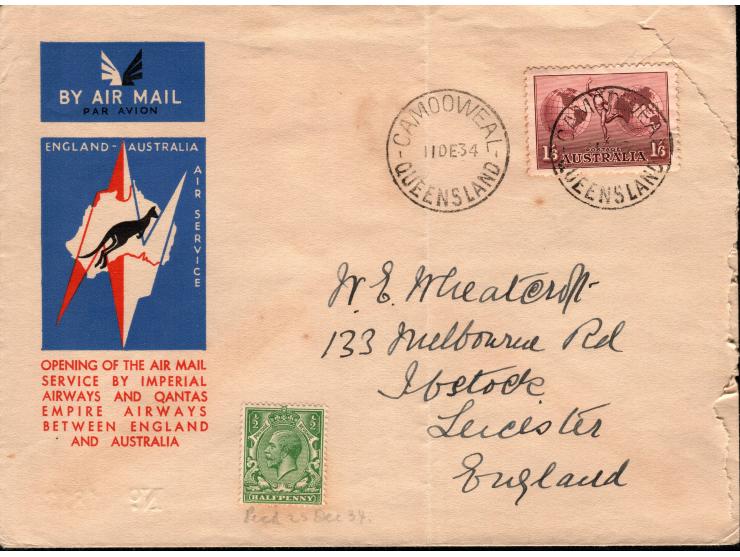 Australia 1931//1934, group of 3 airmail covers:

1931 Sydney Australia First Special Flight Airmail Cover FFC Special souven