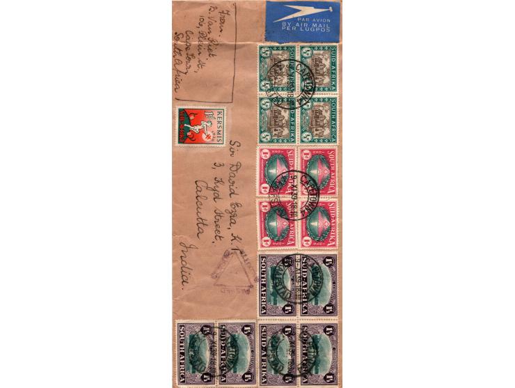 South Africa 1935 // 1939 , Lot of 4 flight covers:

1935 Airmail Exhibition cachet tying King George V Silver Jubilee stamps