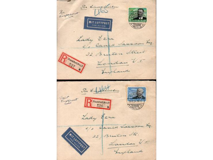 Germany 1936 // 1938 Saarbrücken &amp; Deutche Reich, group of 9 diff. covers all posted to British Indis Calcutta. combinati