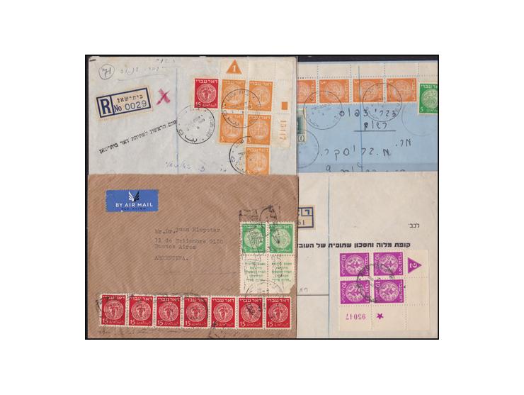 1948-1950, a collection of 36 different envelopes and postcards, were sent by air and registered to different countries, some