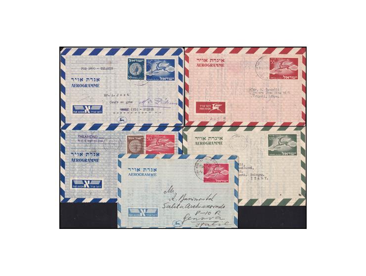 1948- 1955 Collection of 9 different envelopes of air mail. One for Argentina with a censorship stamp 22.8.1950.&nbsp; Tripol