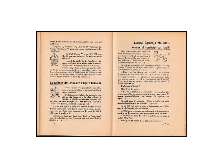 Lot of twoBrochure antisémite distribuée aux étudiants lors de l'examen du baccalauréat, le 25 juin 1942