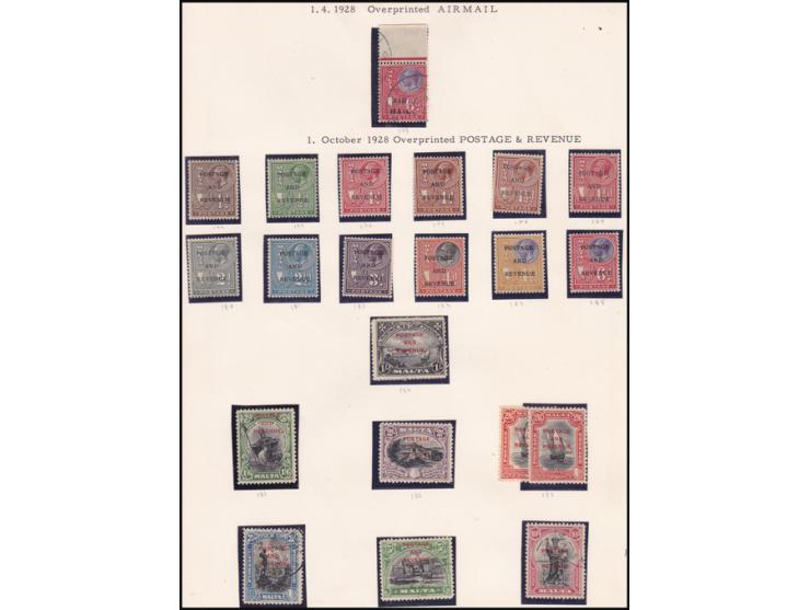 Malta, 1926-27 Postage Definitive set FU (1s. w. pulled perfs), also 1928 6d Air FU, SG.157/172. (17) Cat. £350Malta, 1928 Po