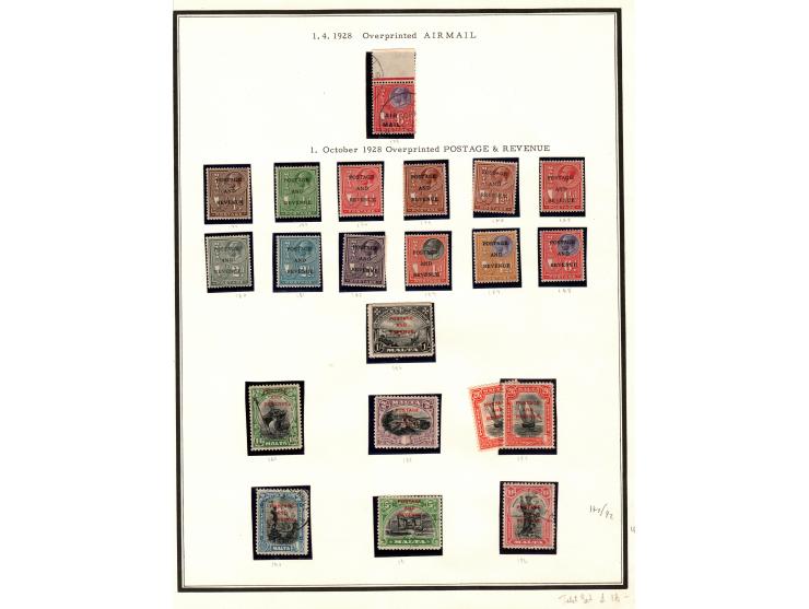 1926-1928. Lot of two sets SG- 157-172 set of 17 stamps inscribed POSTAGE &amp; SG-173-192 set of 19 stamps with overprint PO