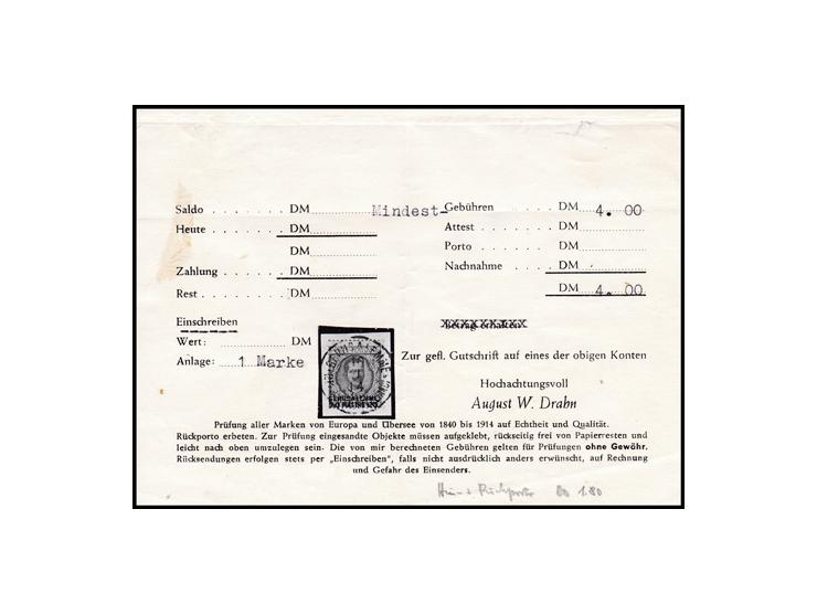 1914, The Italian Levante No. 26 II is genuine and impeccable, the stamp is provided with Proof sign. of W.DRAHN. Mi: 17II. U