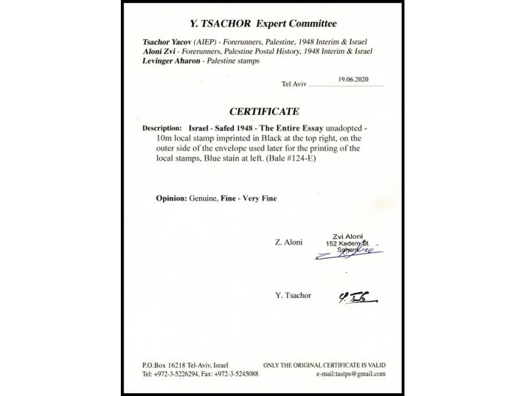 The Safed Entire Essay - 10m local stp imptd in Black at top right on the inner side of envelope type used for the printing o