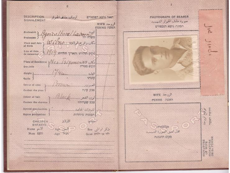 1937, Mandatory Palestine Passport. A 1937 Mandatory Palestine passport No 80299  Name Alexander Judassin. Contains many stam