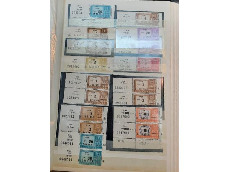 1967, A collection of income stamps in the Palestinian Authority is organized in various albums including different types.  s
