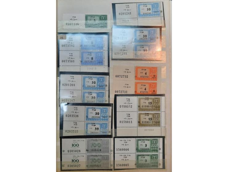 1967, A collection of income stamps in the Palestinian Authority is organized in various albums including different types.  s