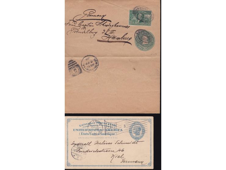 1893, Group of 5 different items Two envelopes from 1893 and a Wrappers from 1894  &amp;  post card The Columbian World's Fai
