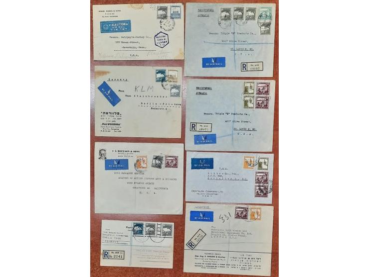 British Mandate in Palestine, postal history collection of 98 items Early and late usage, including Reg. censored mail, hand 