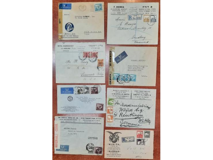British Mandate in Palestine, postal history collection of 98 items Early and late usage, including Reg. censored mail, hand 