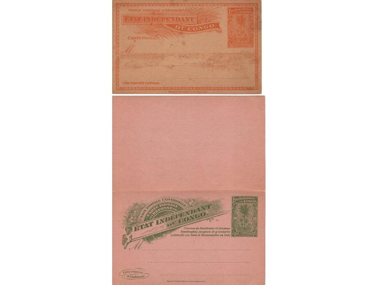 1900, postcards Stibbe 19 (double card),+ 1 normal  unused, 