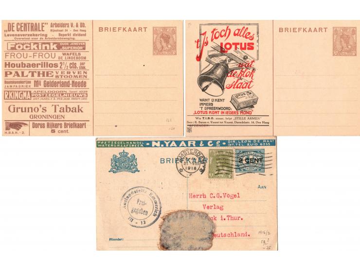 1918-1932, Netherlands advertising lot of 7 diff postcard with 7 1/2 cent slogan cancel advertising.
