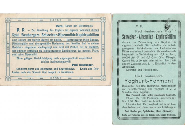 1909-1925, Switzerland advertising lot of 6 diff postcard with 2,3,5, cent slogan cancel advertising
