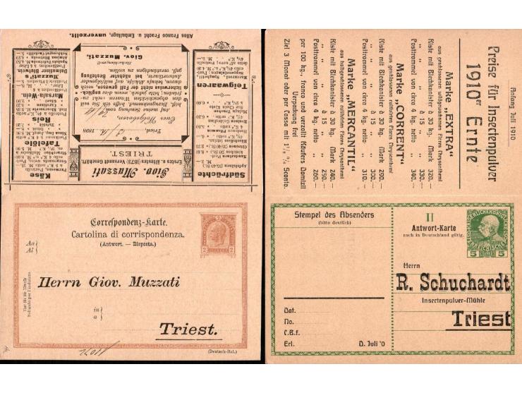 Austria 1898- 1910, group of 4 replay cards, intact, two unused.