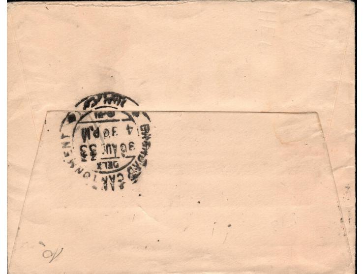 1933, Great Britain Airmail cover bearing SG 420d, £225. 1924 1½d Red-brown Booklet Pane booklet pane of 4 &amp; 'Saving is S