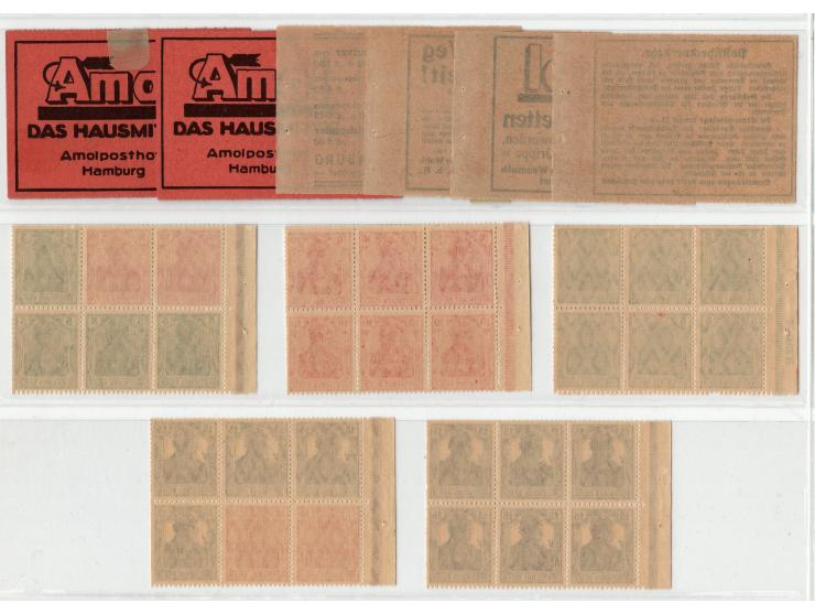 1919, Germany Reich&nbsp;Booklet Stamp. Booklet No. Mi-MH-12 B all panes detached and on a display page, (hinged on every pag