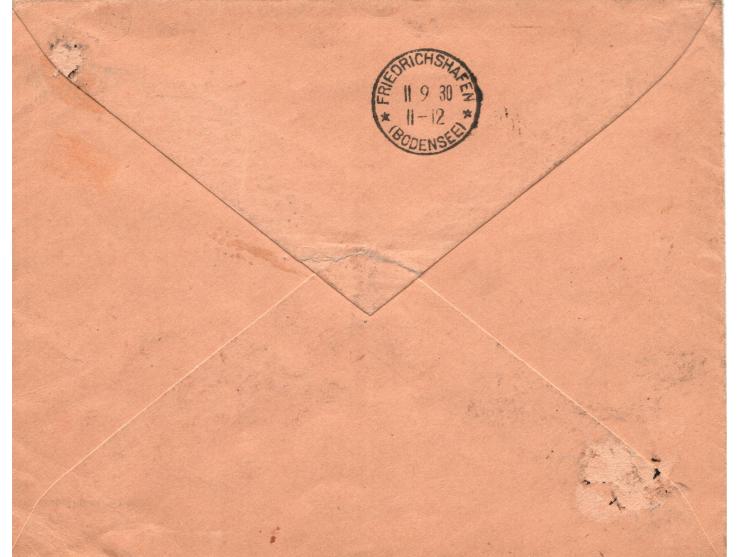 1930 (10 Sep) USSR Russia Airmail Zeppelin cover , Graf Zeppelin flight from Moscow to Bournemouth England bearing mixed fran