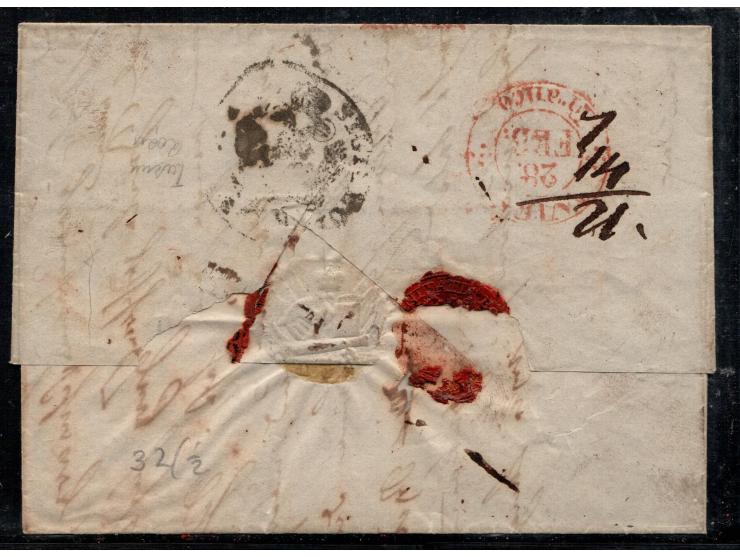 Romania Postal History PRE - Stamp Folded lettersheet from Bucharest. transit arrival and taxation markings at back,  
