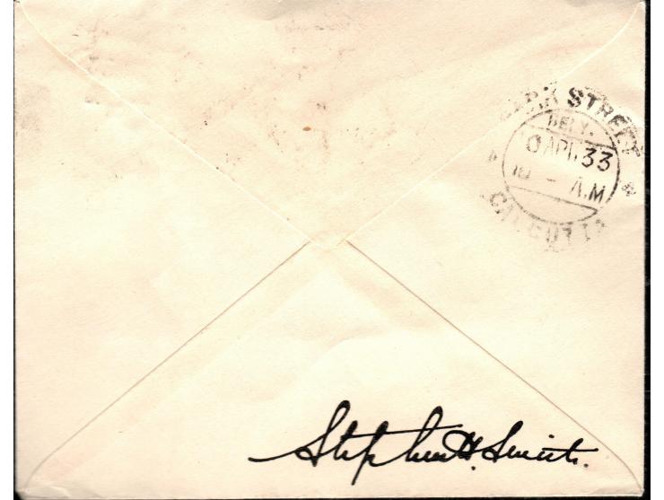 India 1933 (April 8) First Mount Everest Survey Flight Cover, 1a3p pre-paid stationery cover addressed to Calcutta.  Special 