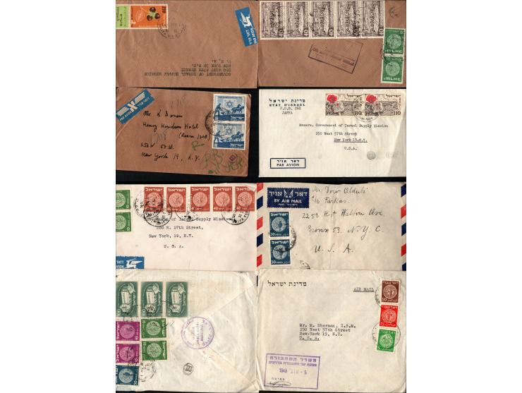 1948-1953, a small collection comprises 25 airmail covers from Israel to the USA, spanning different periods and showcasing v