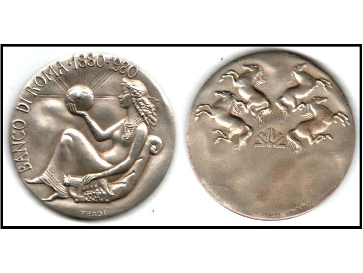 Centennial Coin Banco Di Roma 800 Silver 1880-1980 Italy.This is a coin celebrating the centennial of the Bank of Rome. Centa