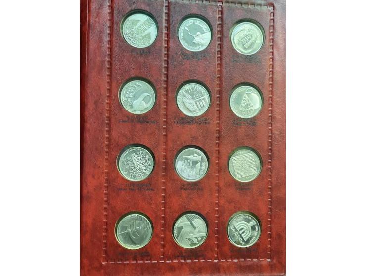 Israel Medals Collection 80s-2010s  27 silver medals ( weight 28 ounces) and 25 bronze medals All UNC in a' Government Coins 