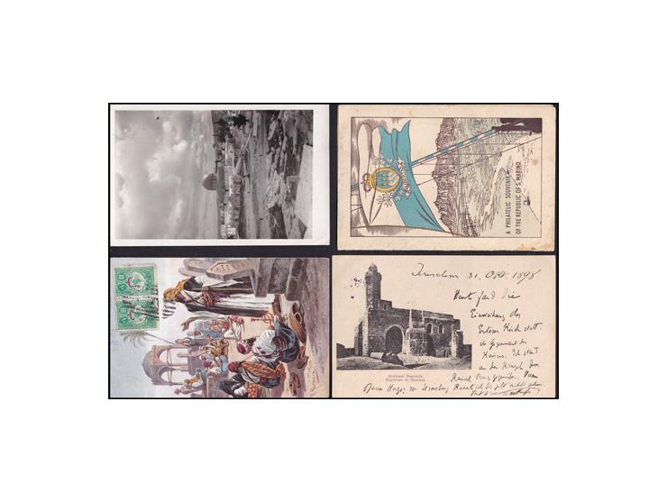 1895-1950. A set of 9 different postcards. 1895 4 postcards from the Ottoman period. 3 postcards from Jordan 1950. Gaul from 
