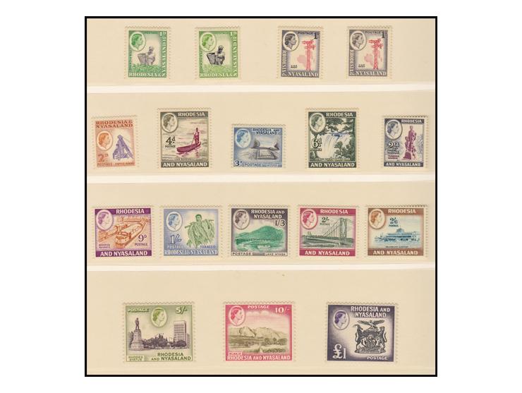 Collection of South African countries 1955-1975. Rhodesia, Southern Rhodesia &amp;  Rhodesia &amp; Nyasaland. The collection 