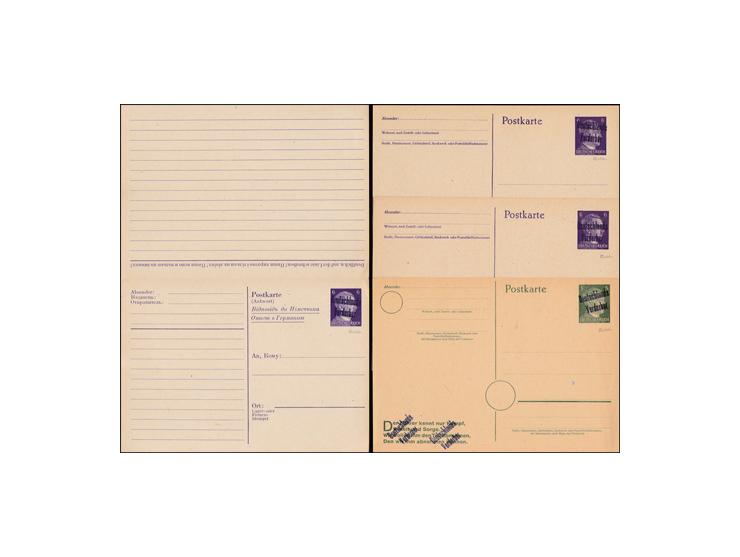 1945, German local issues, Meissen. 7 + 1 Postkarte mit Antwort (8) different unused 3rd Reich postal stationery cards, al wi