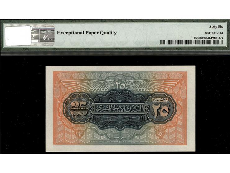 Egypt National Bank of Egypt 25 Piastres 12.6.1950 Pick 10d. A bright, well margined, and only lightly handled example of thi